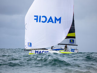 Hugo DHALLENNE (Skipper Macif 2025), 2nd in the 1st stage of the 56th edition of La Solitaire du Figaro Paprec (before the jury)