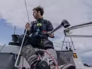 Paul Morvan (Foricher - French Touch), 3rd in the first stage of the 57th edition of La Solitaire du Figaro Paprec (before jury decision)
